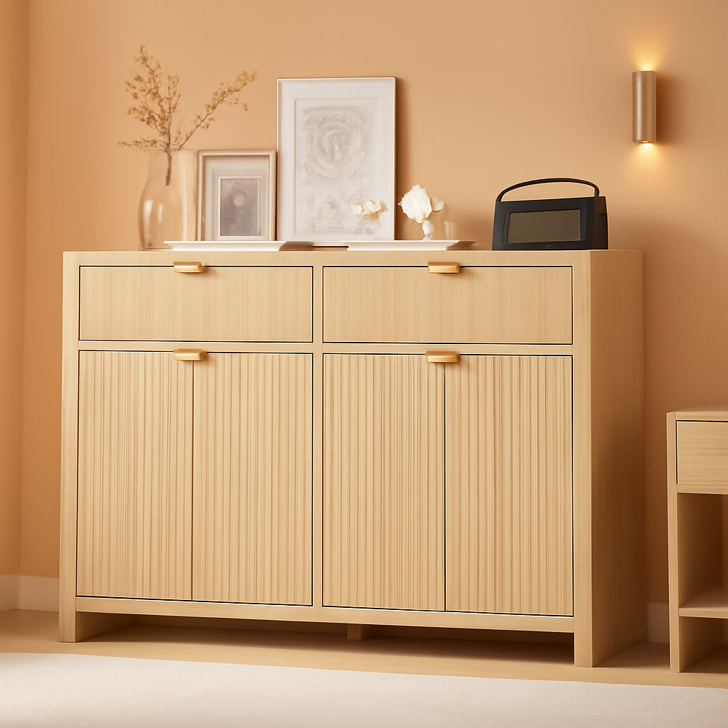 The Haven Fluted Bar Cabinet - 55 Inch