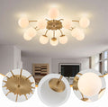 38 Inch Gold Sputnik Chandelier Opal Glass Design Ultra