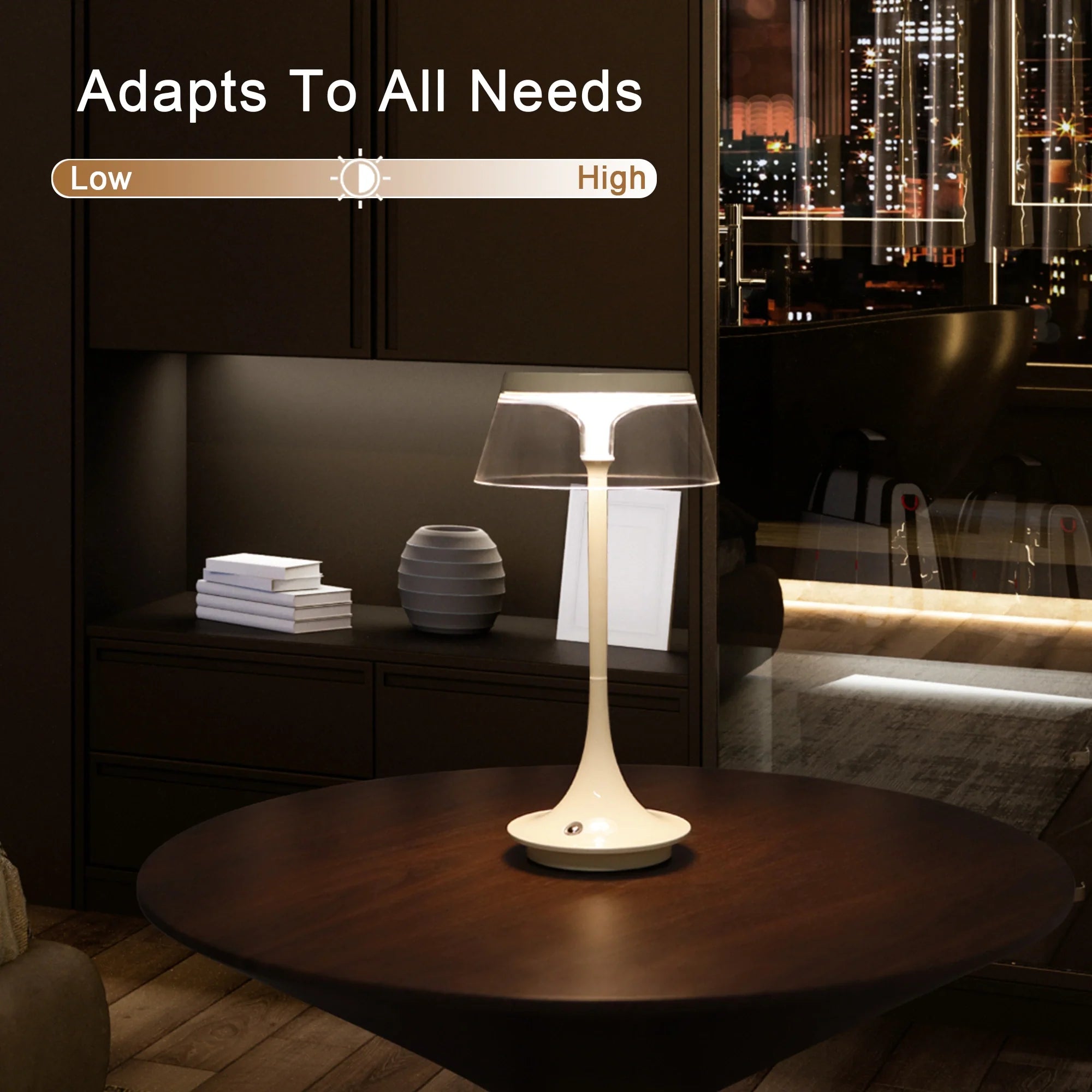 10.5" H Nightstand Lamp 3-Color Light Dimmable-4