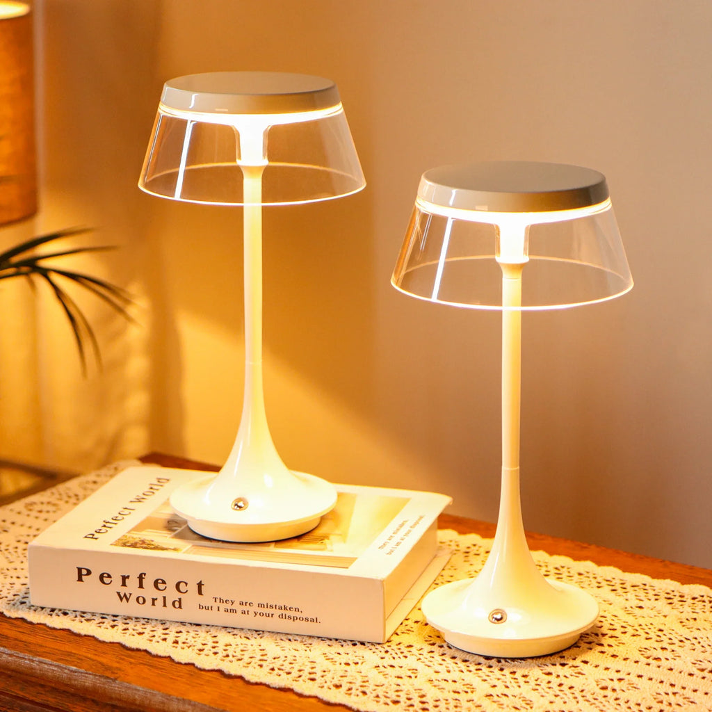 10.5" H Nightstand Lamp 3-Color Light Dimmable-1