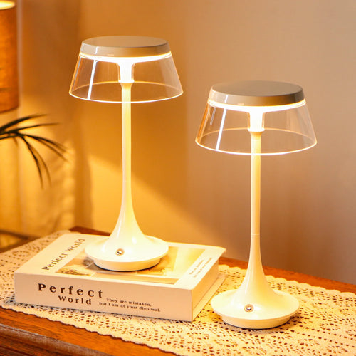 10.5" H Nightstand Lamp 3-Color Light Dimmable-1