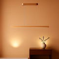 39 Inches Natural Wood Dimmable Pendant Light Fixture-0